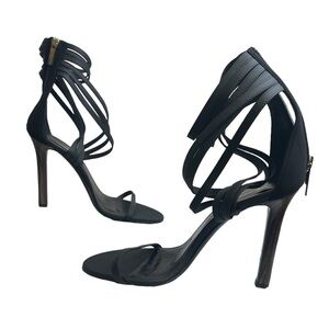 Tamara Mellon women black sandals size 37.5
